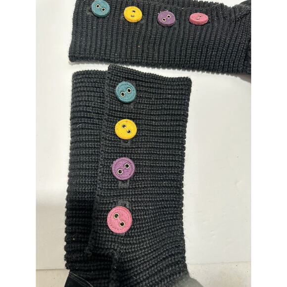 UGG CLASSIC CARDY 1967 KNIT BUTTON BLACK‎ TALL BOOTS US Sz 6 WOMEN Discontinued - Picture 5 of 13